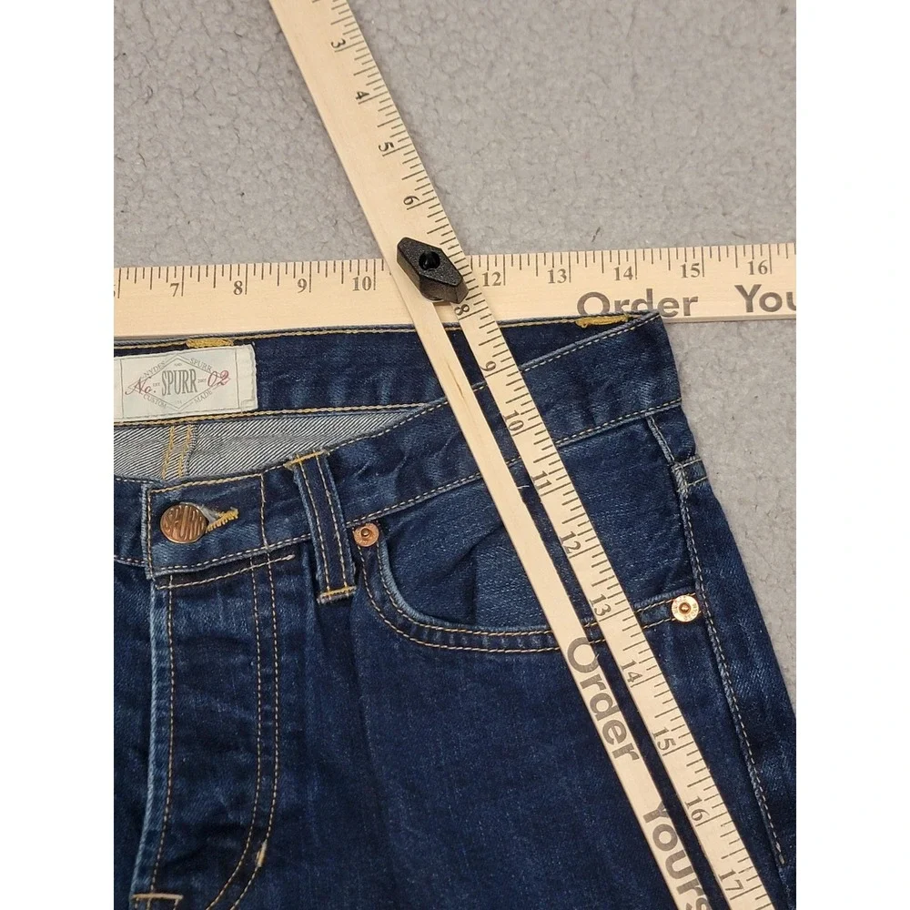 SPURR Jeans Mens 31 (Fits‎ 28x29) Blue Denim Straight Button Fly Selvedge USA